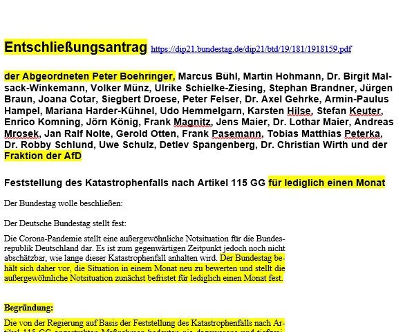 Antrag auf Befristung und Evaluierung