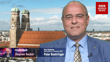 "Is the AfD a threat to German stability?" | BBC Worldwide - "HARDtalk" with Peter Boehringer